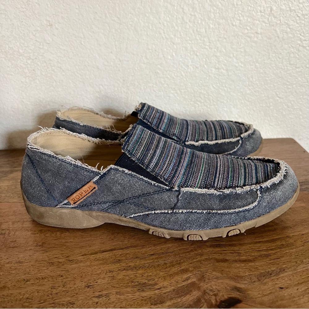 Roper Blue Sabra Canvas Blue Slip On Shoe Size 10